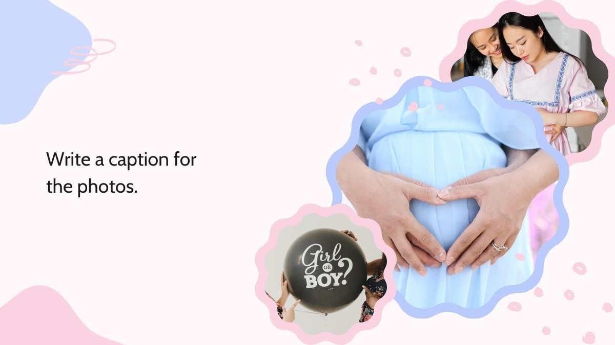 귀여운 파스텔 더들 꽃 임신 발표 - 슬라이드 9