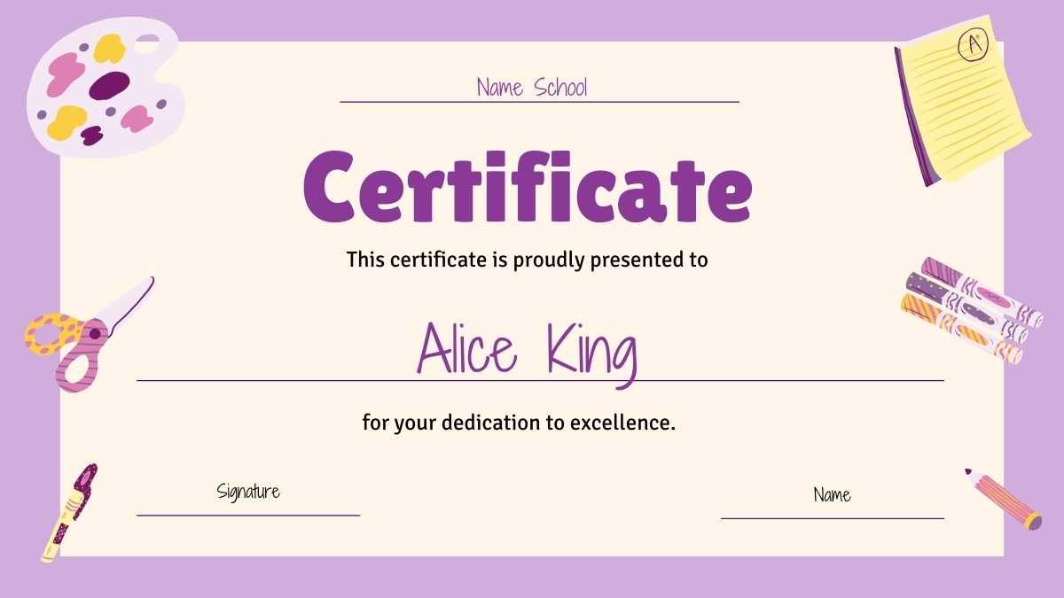 Linda plantilla de PowerPoint y Google Slides de certificados de logros escolares - diapositiva 10