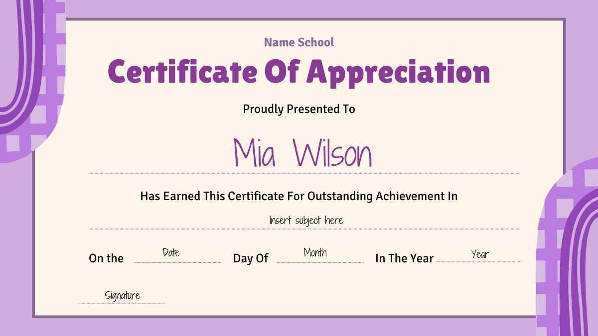 Linda plantilla de PowerPoint y Google Slides de certificados de logros escolares - diapositiva 5