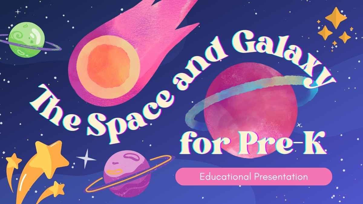 Espaço e galáxia fofos para a pré-escola - slide 0