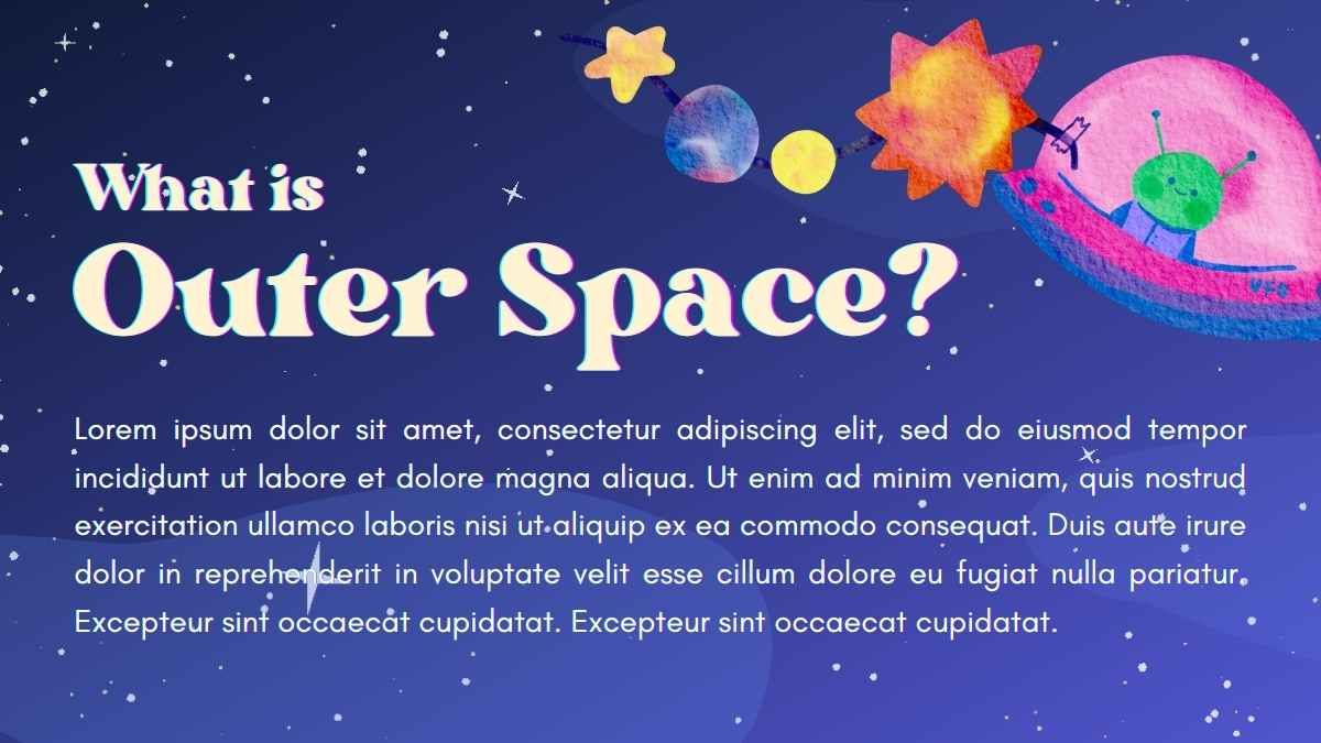 Espaço e galáxia fofos para a pré-escola - slide 4