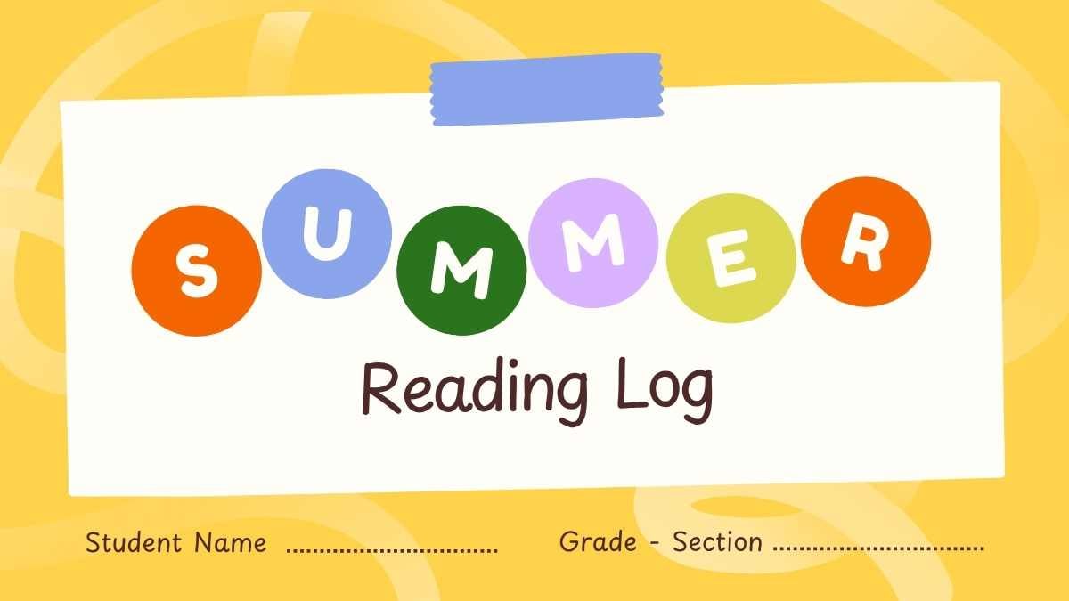 Cute Summer Reading Log Slides - slide 1