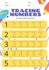Cute Tracing Numbers Worksheet