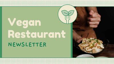 Cute Vegan Restaurant Newsletter Slides
