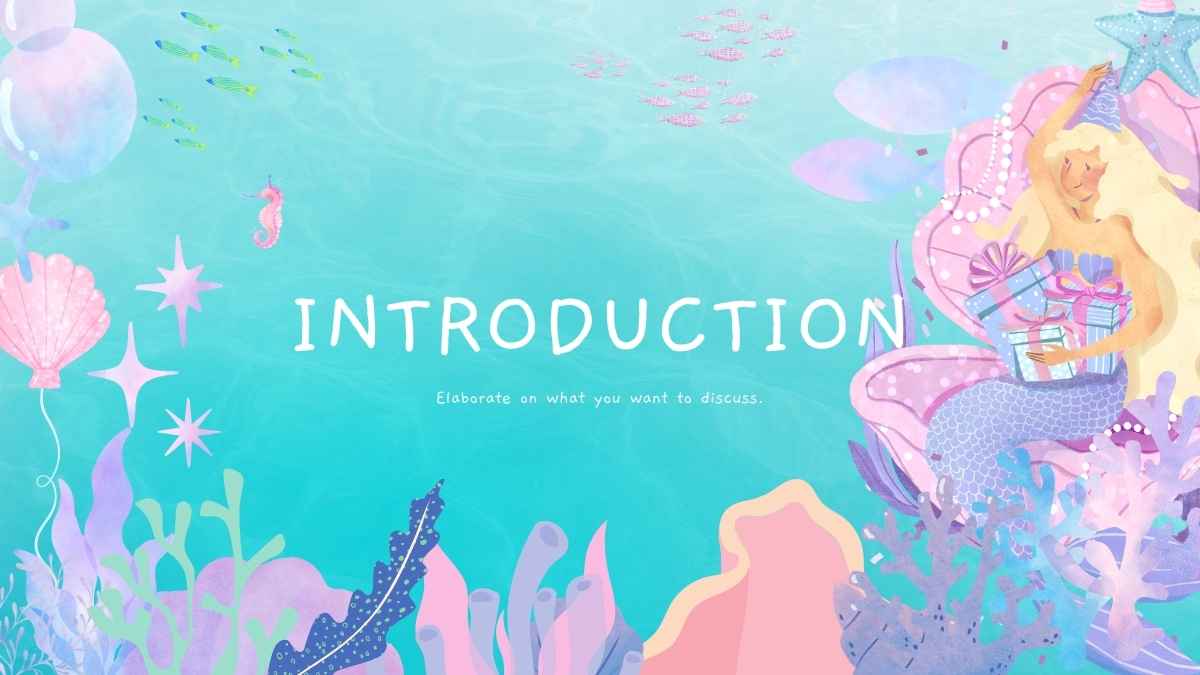 Cute Watercolor Mermaid Minitheme Slides - slide 3