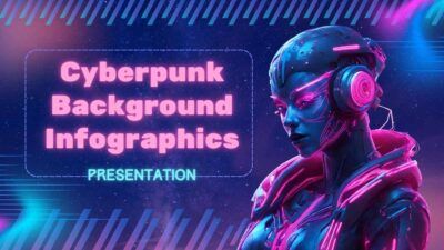 Infográficos com fundo cyberpunk