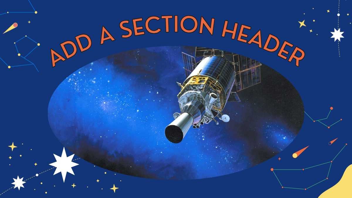 초등학생을 위한 어두운 파란색 애니메이션 일러스트레이티브 우주 여행 활동 - 슬라이드 5