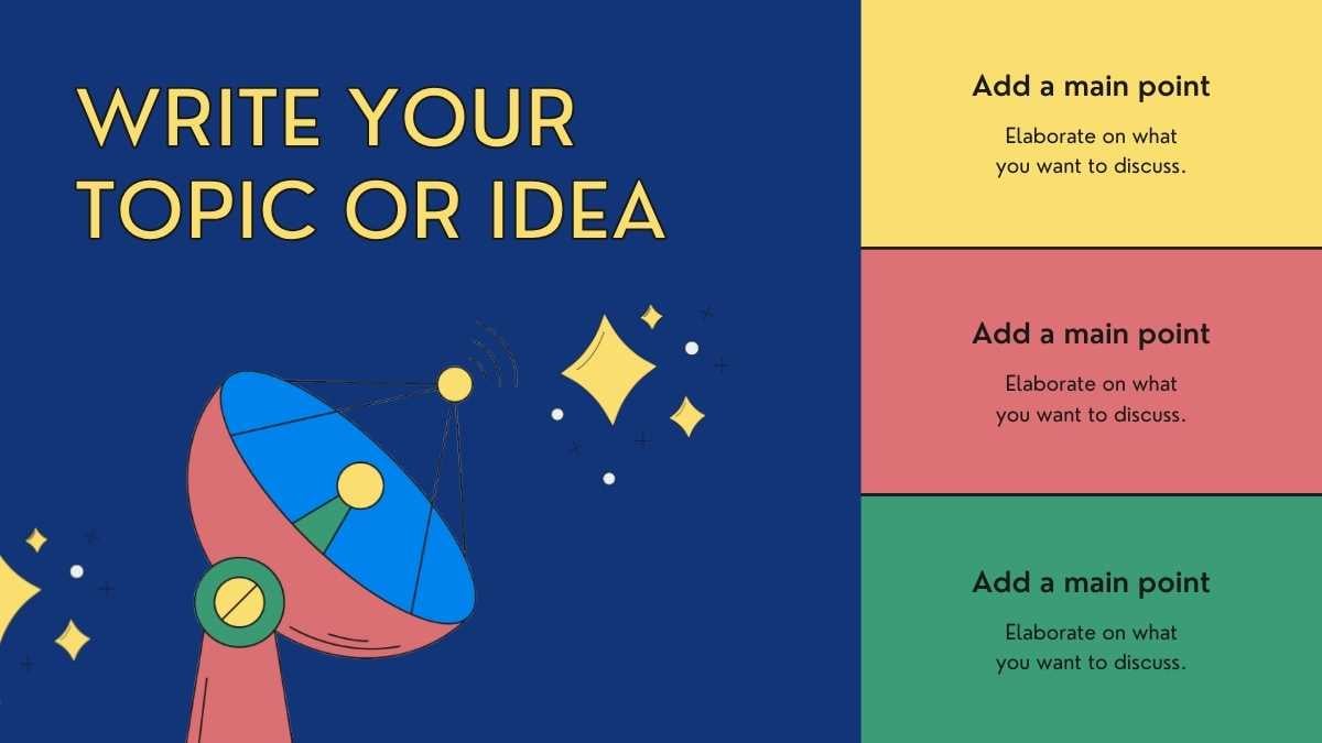초등학생을 위한 어두운 파란색 애니메이션 일러스트레이티브 우주 여행 활동 - 슬라이드 11