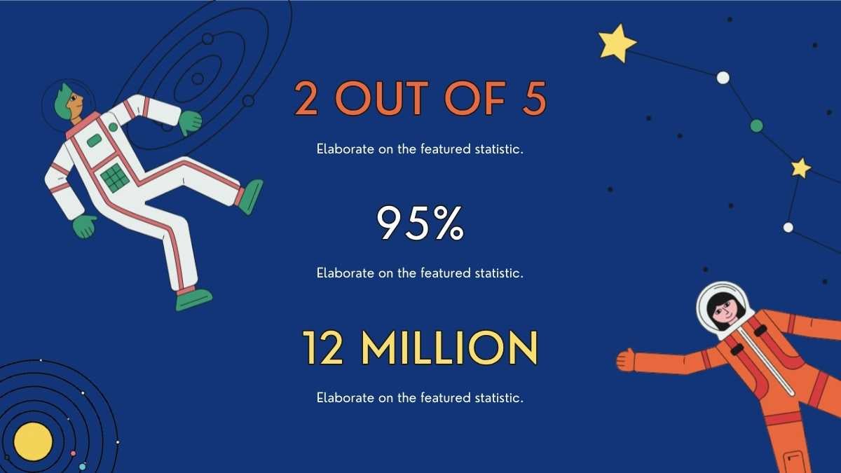 초등학생을 위한 어두운 파란색 애니메이션 일러스트레이티브 우주 여행 활동 - 슬라이드 10