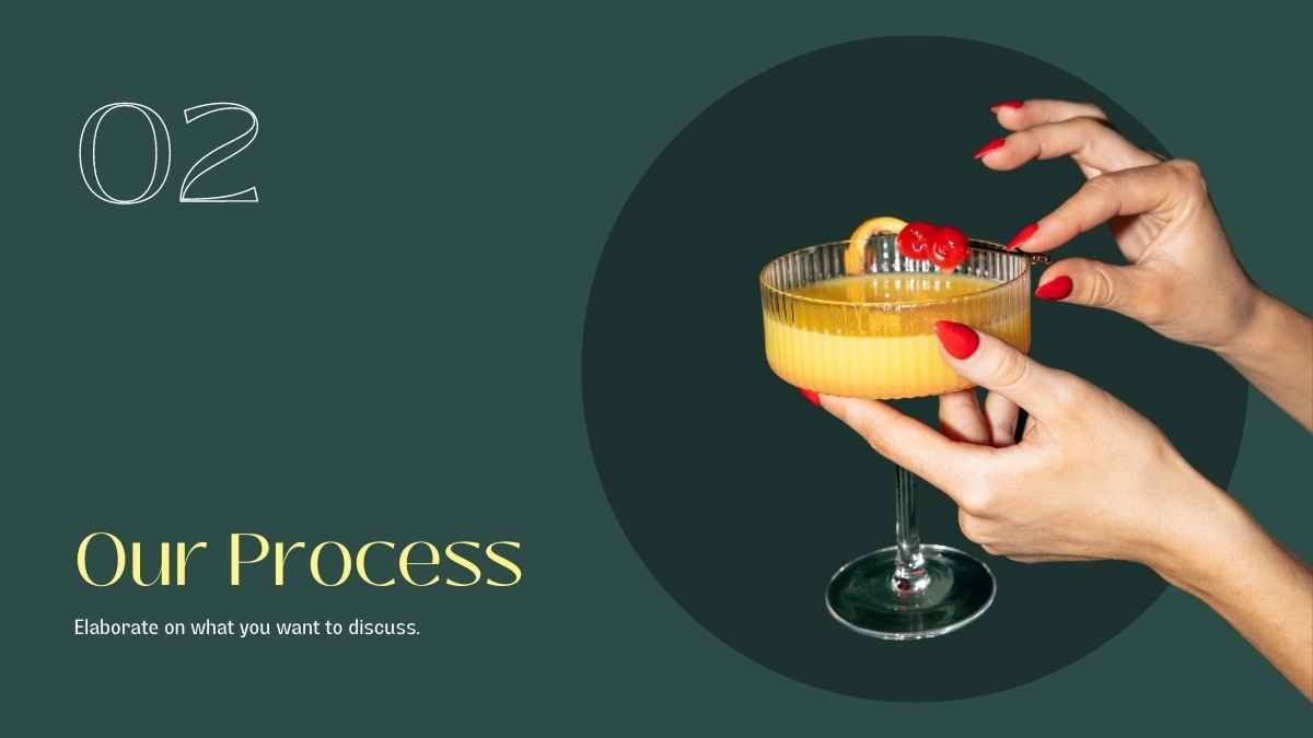 Elegante presentación de marketing para bares de cócteles - slide 10