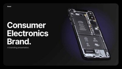 Dark Minimal Consumer Electronics Brand Slides