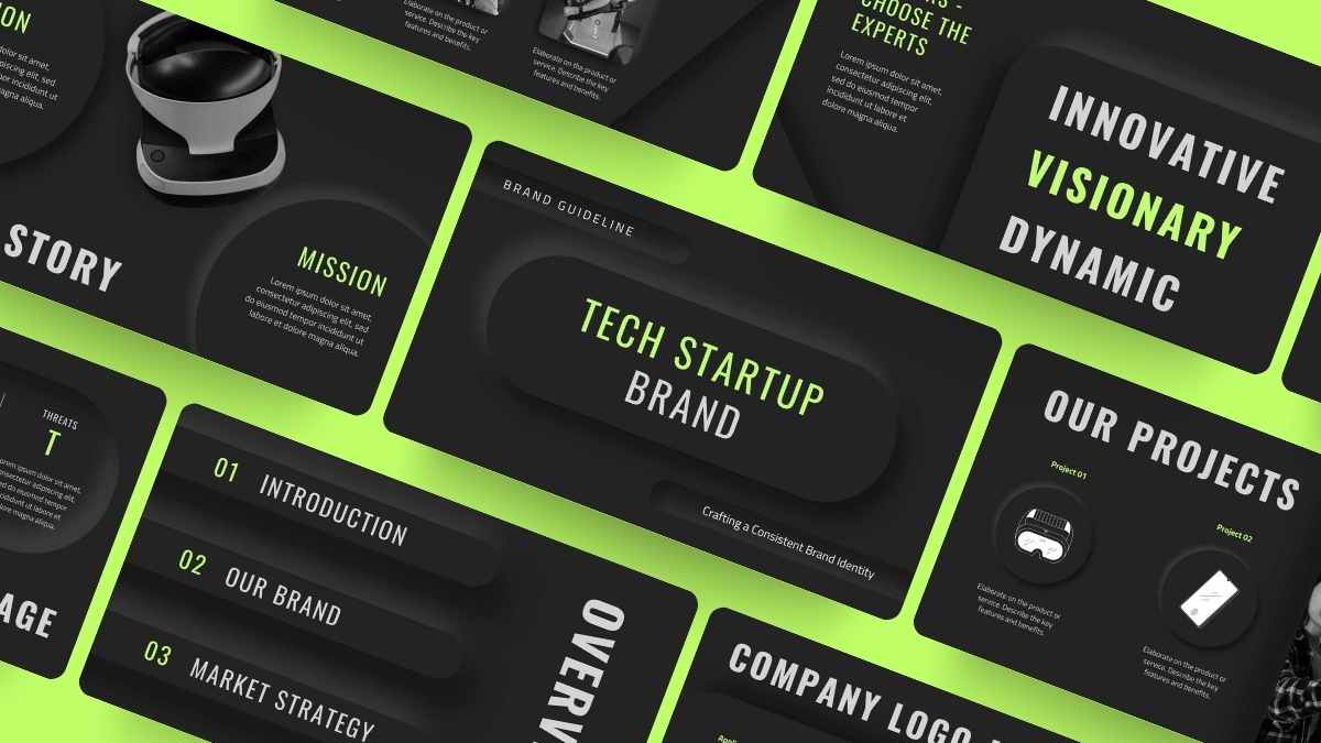 Dark Modern Tech Startup Brand Slides - slide 1