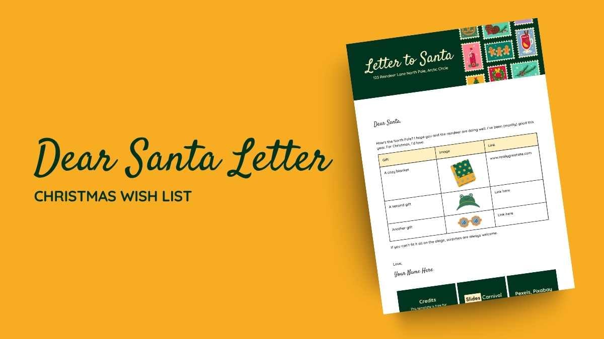Dear Santa List Letter - slide 1