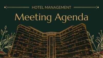 Slides Carnival Google Slides and PowerPoint Template Deep Green and Gold Minimal Luxury Hotel Management Meeting Agenda 1