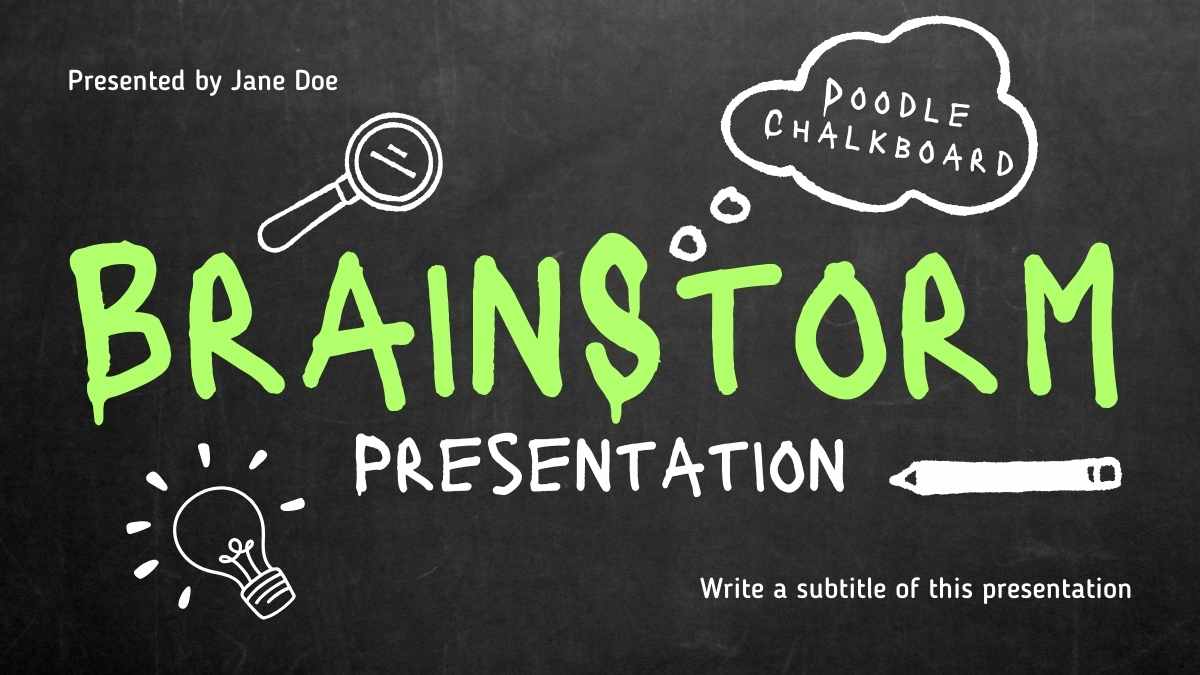Doodle Chalkboard Brainstorm Slides - slide 1