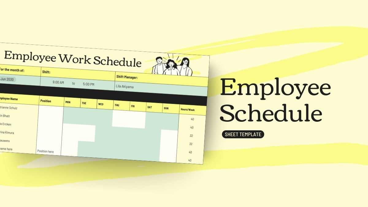 Doodle Employee Schedule Sheet - slide 1