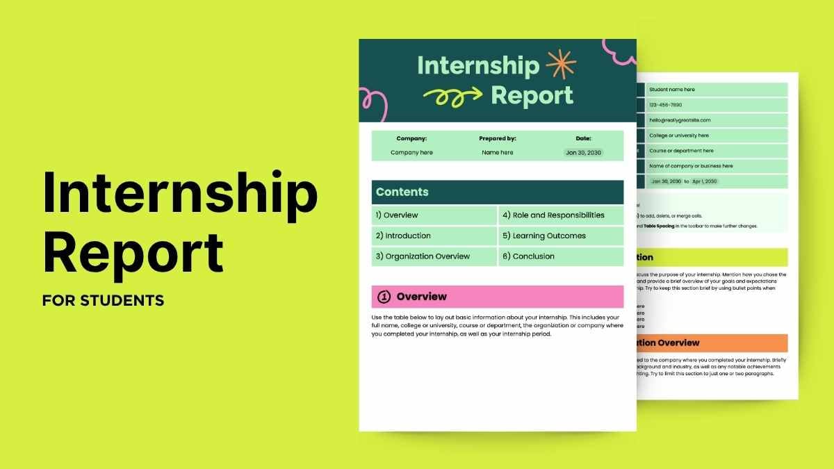 Doodle Internship Report For College Students - slide 1