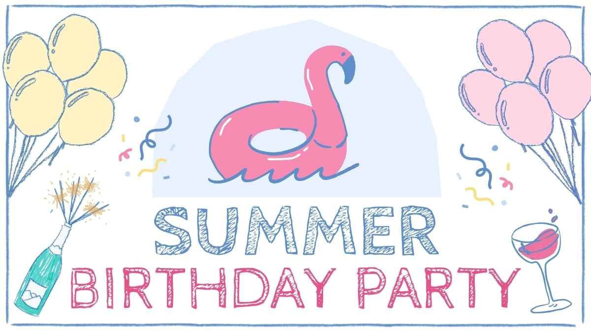 Festa de aniversário Doodle Summer - slide 1