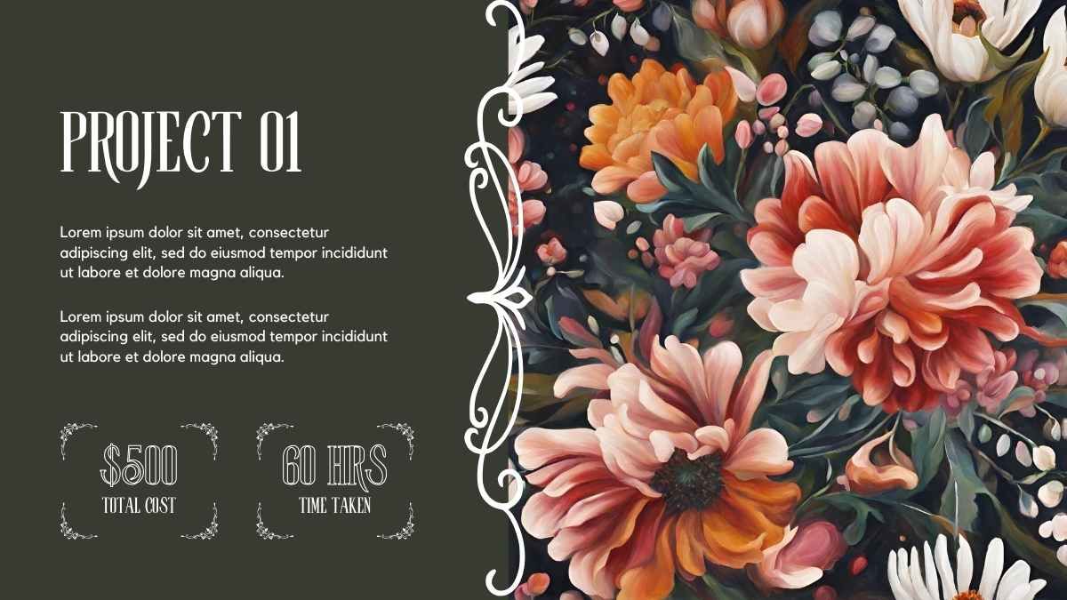 Elegant Art Nouveau Floral Style Portfolio - slide 12