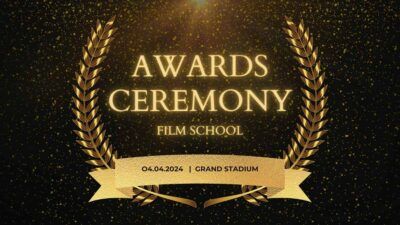 Cerimônia de premiação elegante da Escola de Cinema