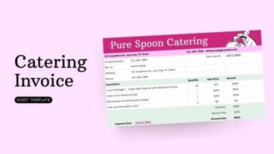 Elegant Catering Invoice Sheet