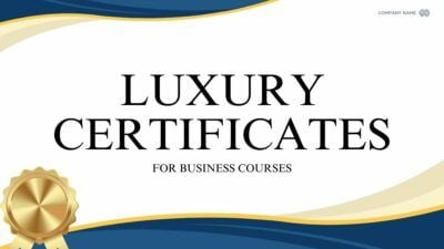 Certificados de luxo elegantes para cursos de negócios