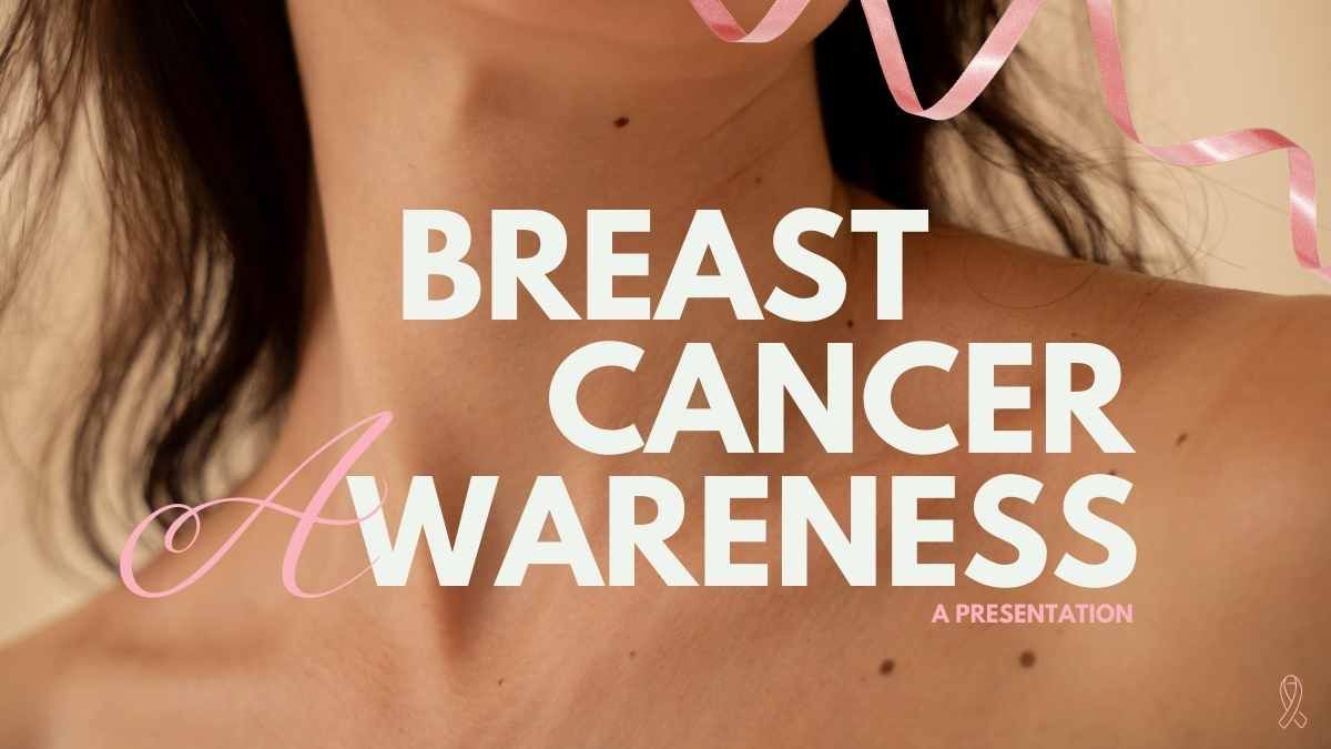 Apresentação minimalista e elegante para sensibilização sobre o câncer de mama - slide 0