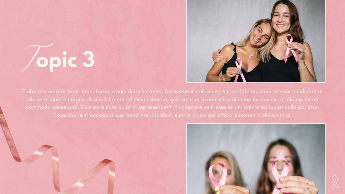 Apresentação minimalista e elegante para sensibilização sobre o câncer de mama - slide 13