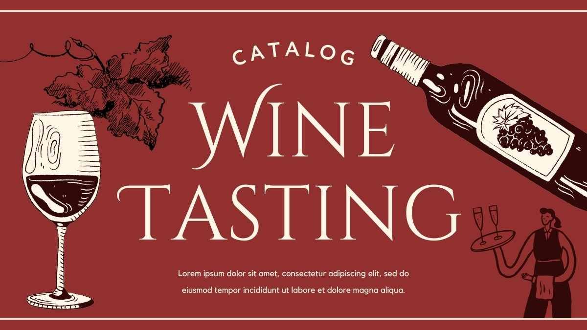Catálogo de degustação de vinhos vintage elegantes - slide 0