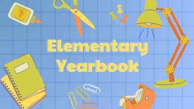Anuario de escuela primaria estilo álbum de recortes