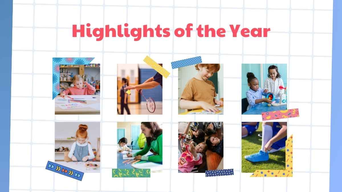 Anuario de escuela primaria estilo álbum de recortes - diapositiva 9
