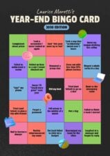 End of Year Bingo Card