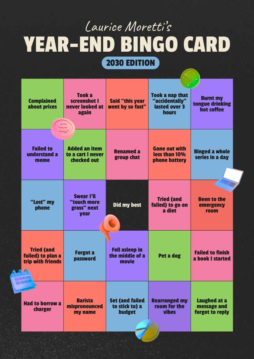 End of Year Bingo Card - slide 1