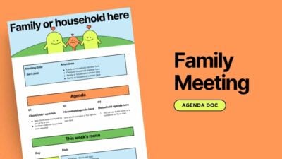 Cute Family Meeting Agenda Doc