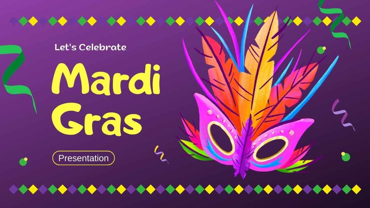 Festive Let’s Celebrate Mardi Gras Presentation - slide 0