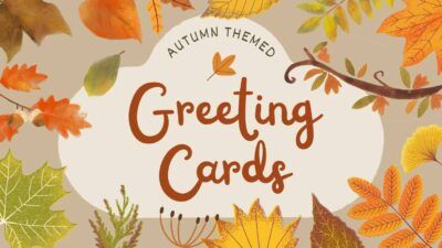 Cartões de felicitações florais com tema de outono
