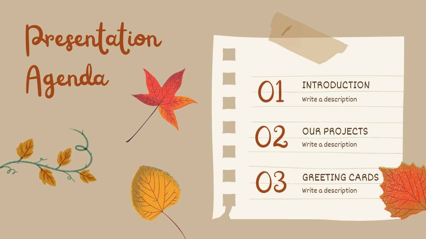 Cartões comemorativos florais com tema de outono - slide 2