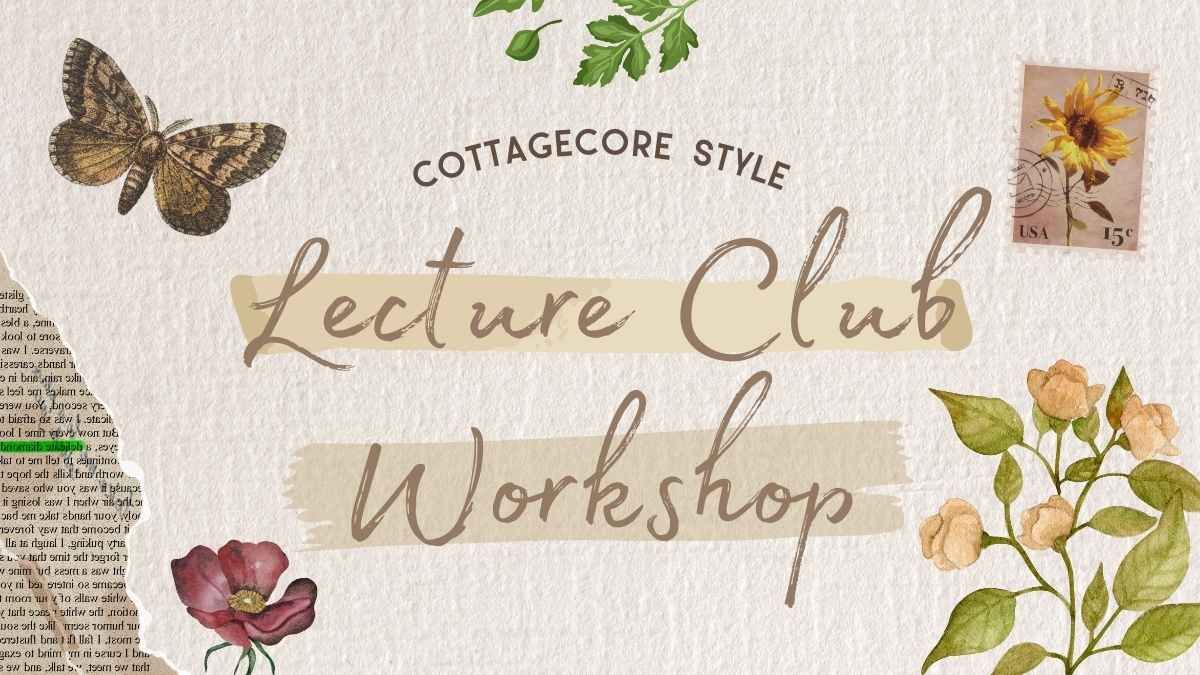Workshop do Clube de Palestras Floral Cottagecore - slide 0