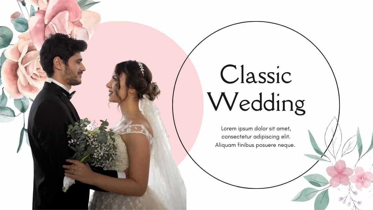 Casamento clássico em aquarela floral - slide 0