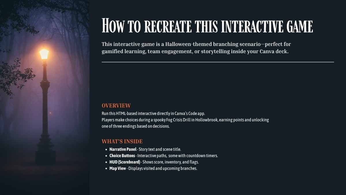 Fog Crisis Drill Halloween Branching Simulation Interactive Game - slide 4