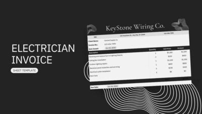 Formal Electrician Invoice Sheet