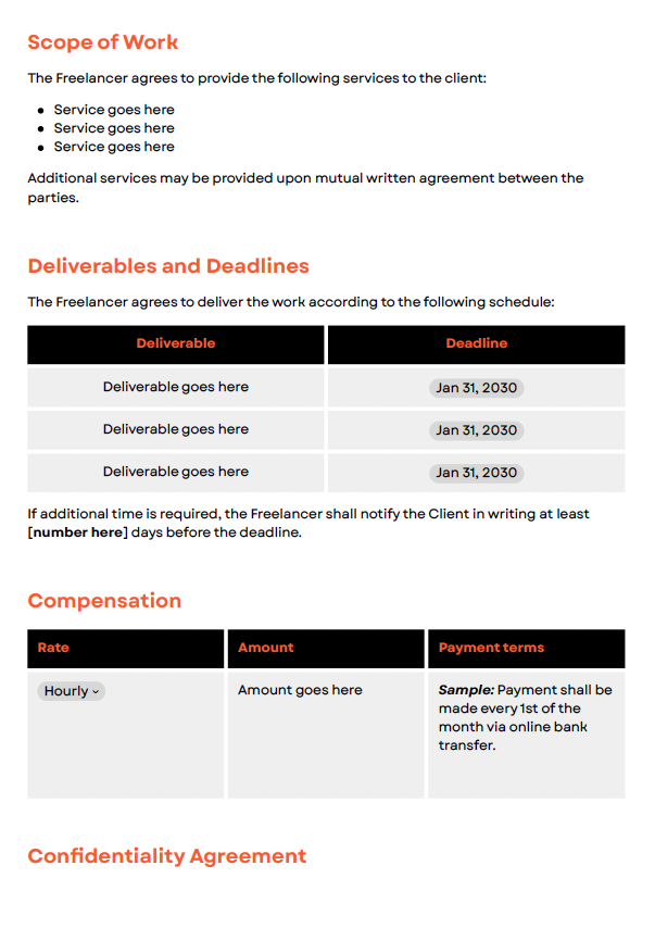 Freelance Services Contract Agreement - slide 2