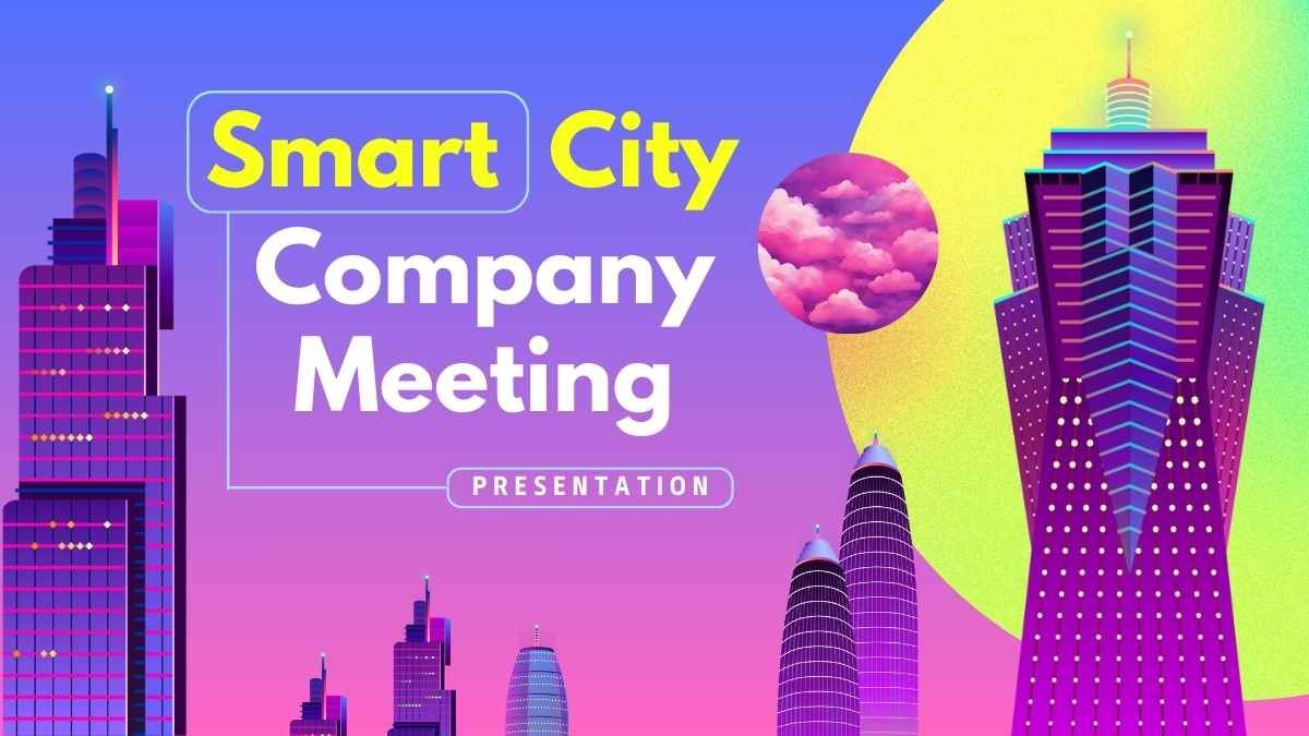 Reunião de empresa de cidade inteligente futurista - slide 0