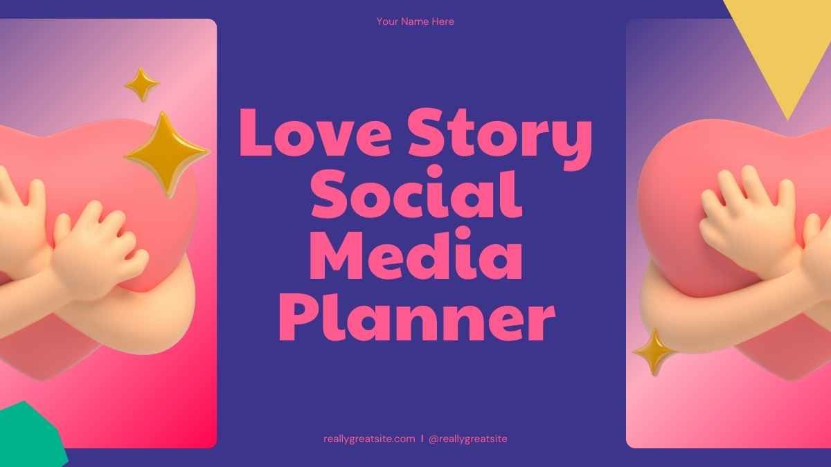 Planejador de mídia social geométrico 3D Love Story - slide 0