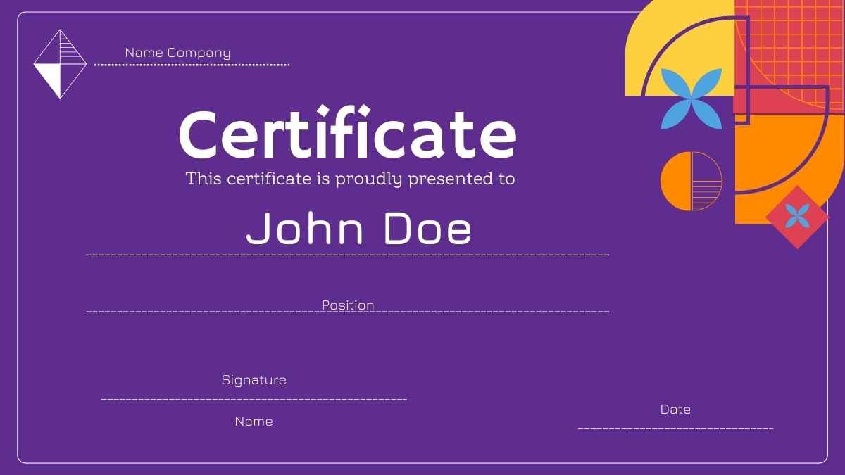 Geometric Certificates for Business Courses - slide 12