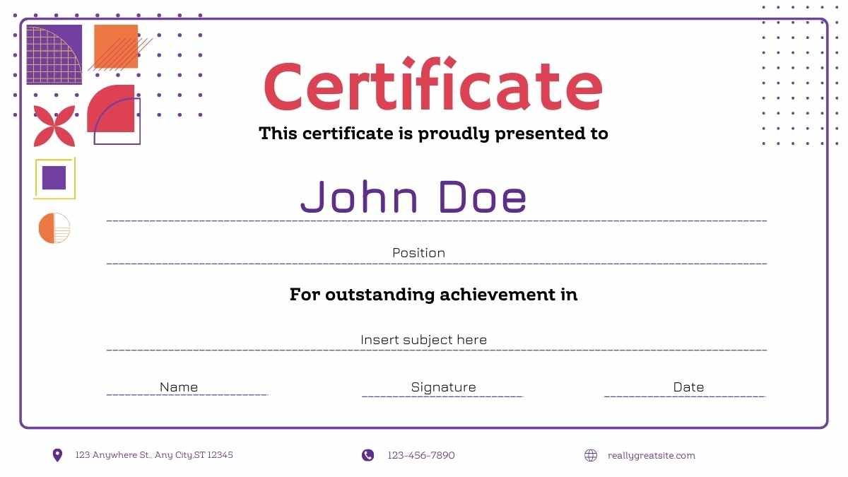Geometric Certificates for Business Courses - slide 4