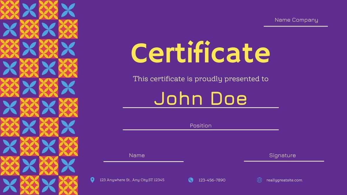 Geometric Certificates for Business Courses - slide 5