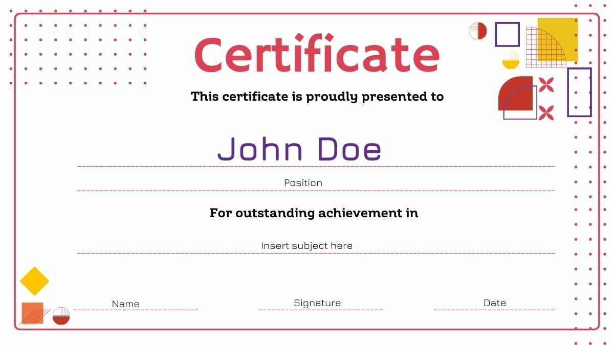 Geometric Certificates for Business Courses - slide 6