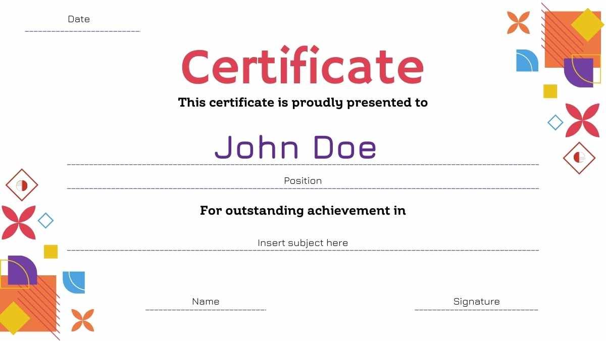 Geometric Certificates for Business Courses - slide 7