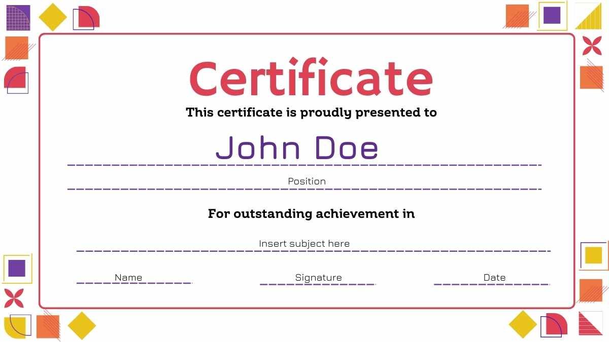Geometric Certificates for Business Courses - slide 8
